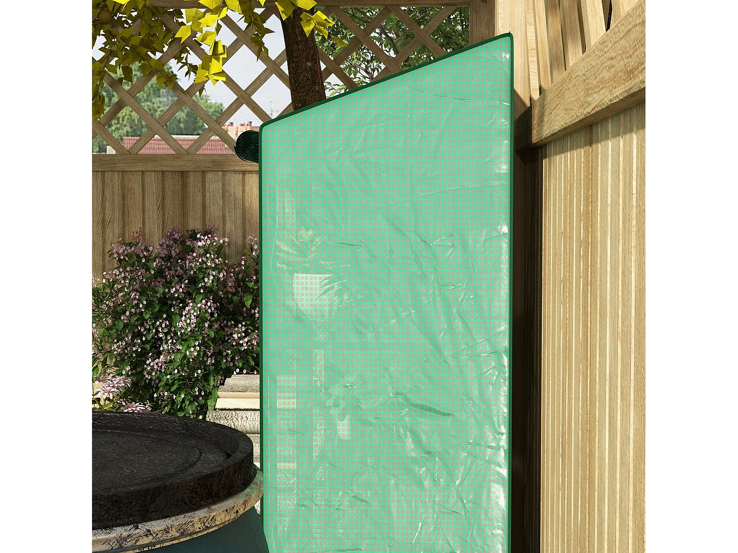 Outsunny Mini Green House with 3 Tier Shelves, 151H x 143W x 46Dcm, Green
