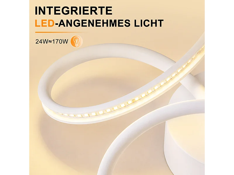 NETTLIFE LED-Deckenleuchte 24W 3000K weiß floral modern