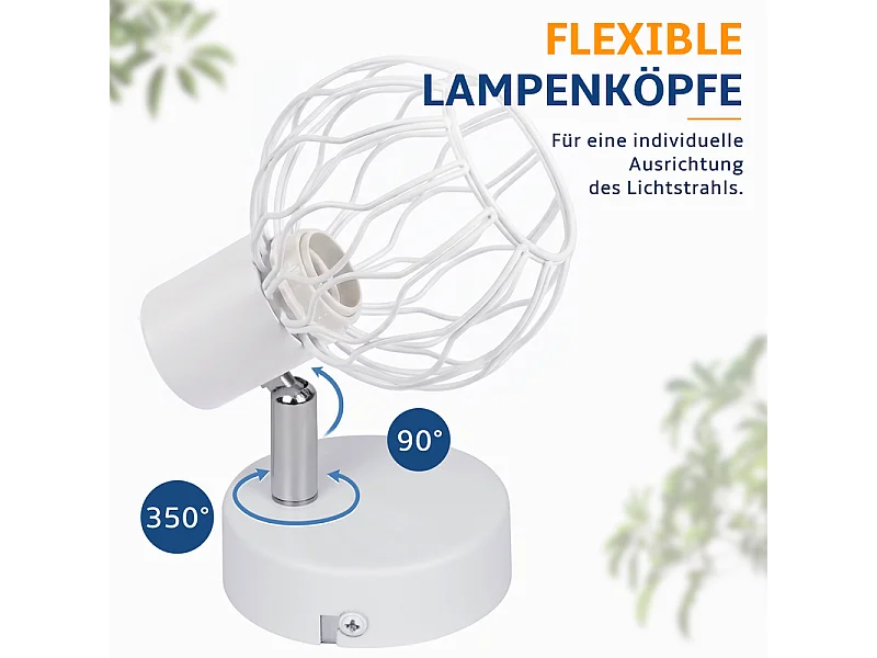NETTLIFE LED-Strahler 1 Licht weiß, 350° verstellbar, E14, ohne Leuchtmittel