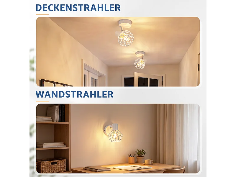 NETTLIFE LED-Strahler 1 Licht weiß, 350° verstellbar, E14, ohne Leuchtmittel