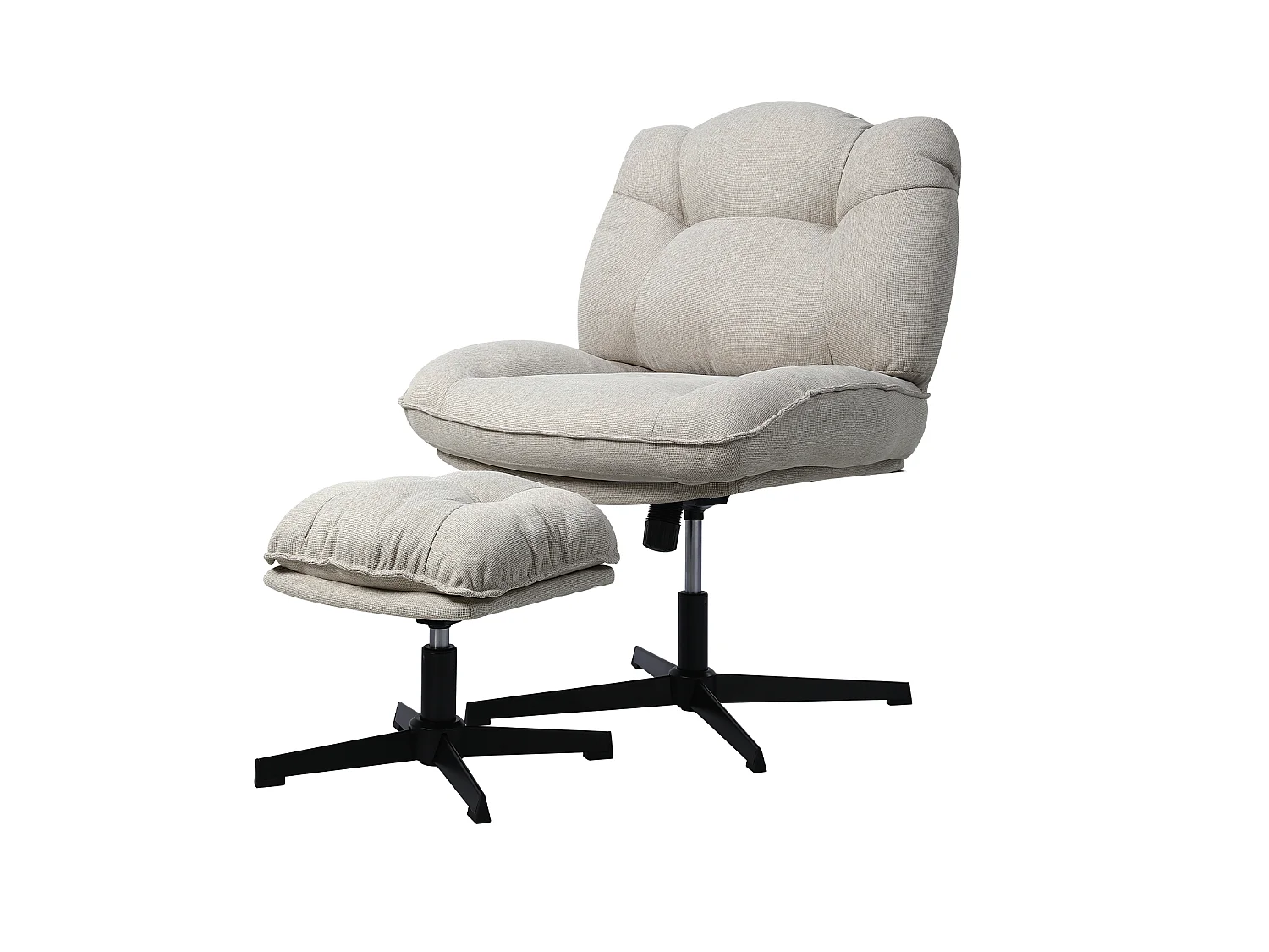 HomeMiYN Fauteuil de détente avec repose-pieds, fauteuil relax à dossier haut avec accoudoirs