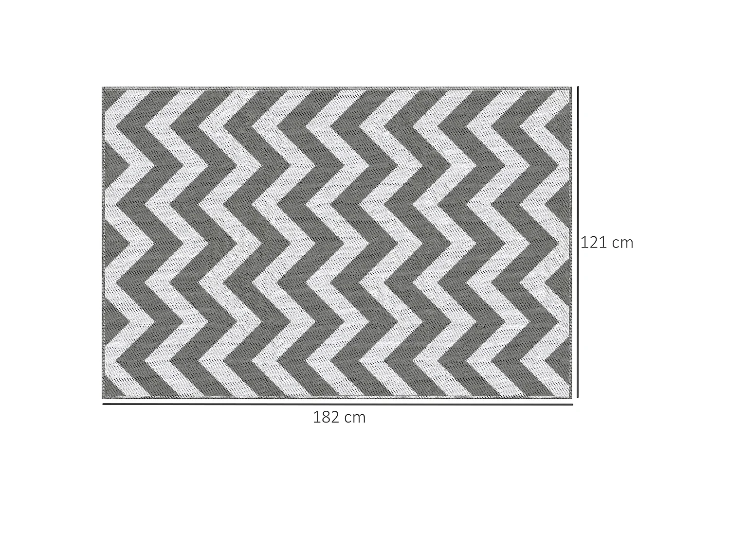 Outsunny Outdoor Rug, 1.2 x 1.8m Patio Floor Mat, Grey & White