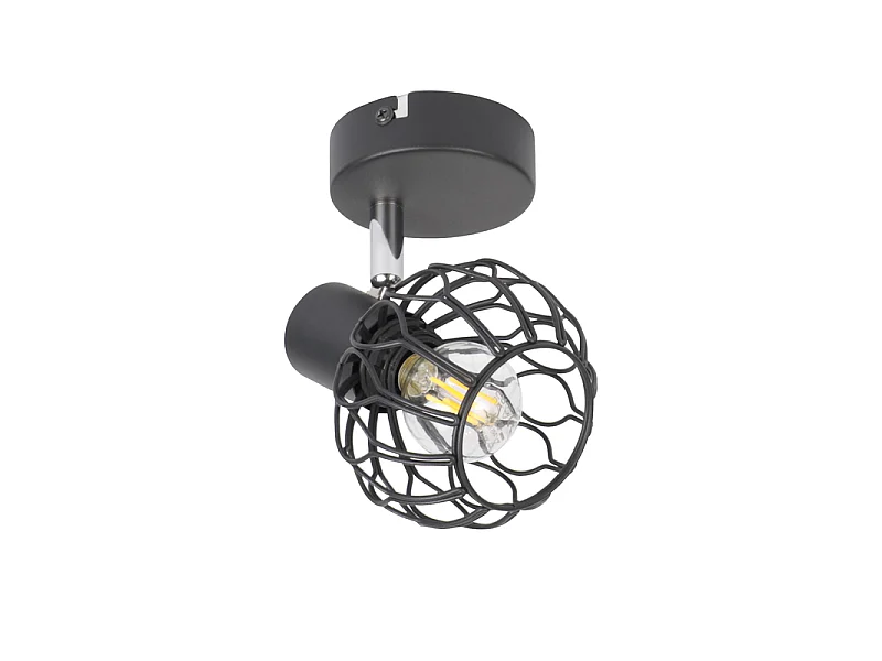 NETTLIFE LED-Strahler 1 Licht schwarz, 350° verstellbar, E14, ohne Leuchtmittel