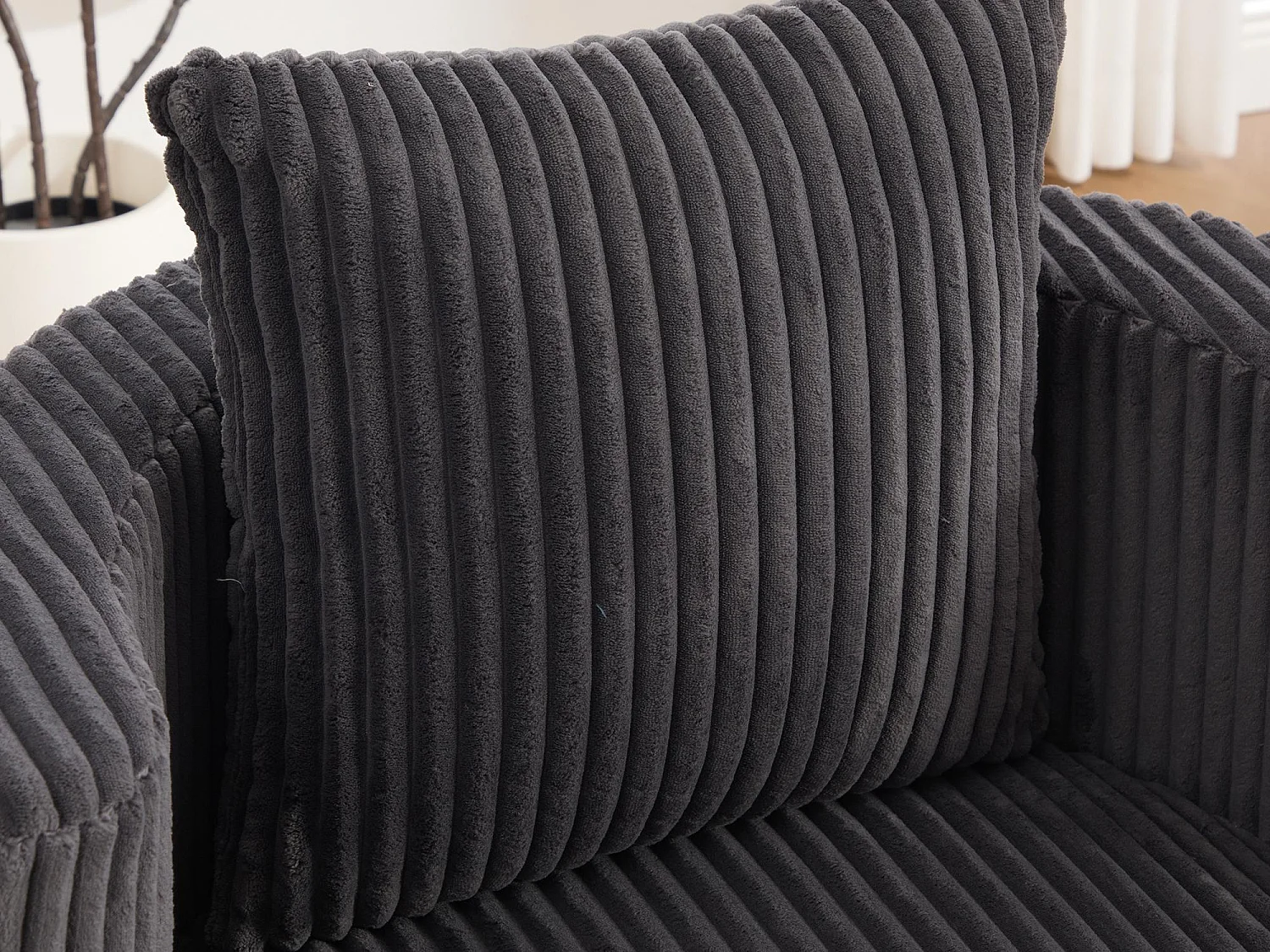 Lot de 2 Fauteuils Pivotants 360° en Velours Côtelé - Chaises de Relaxation Ergonomiques avec Rangement, Fauteuils d'Allaitement Élégant pour Salon et Chambre