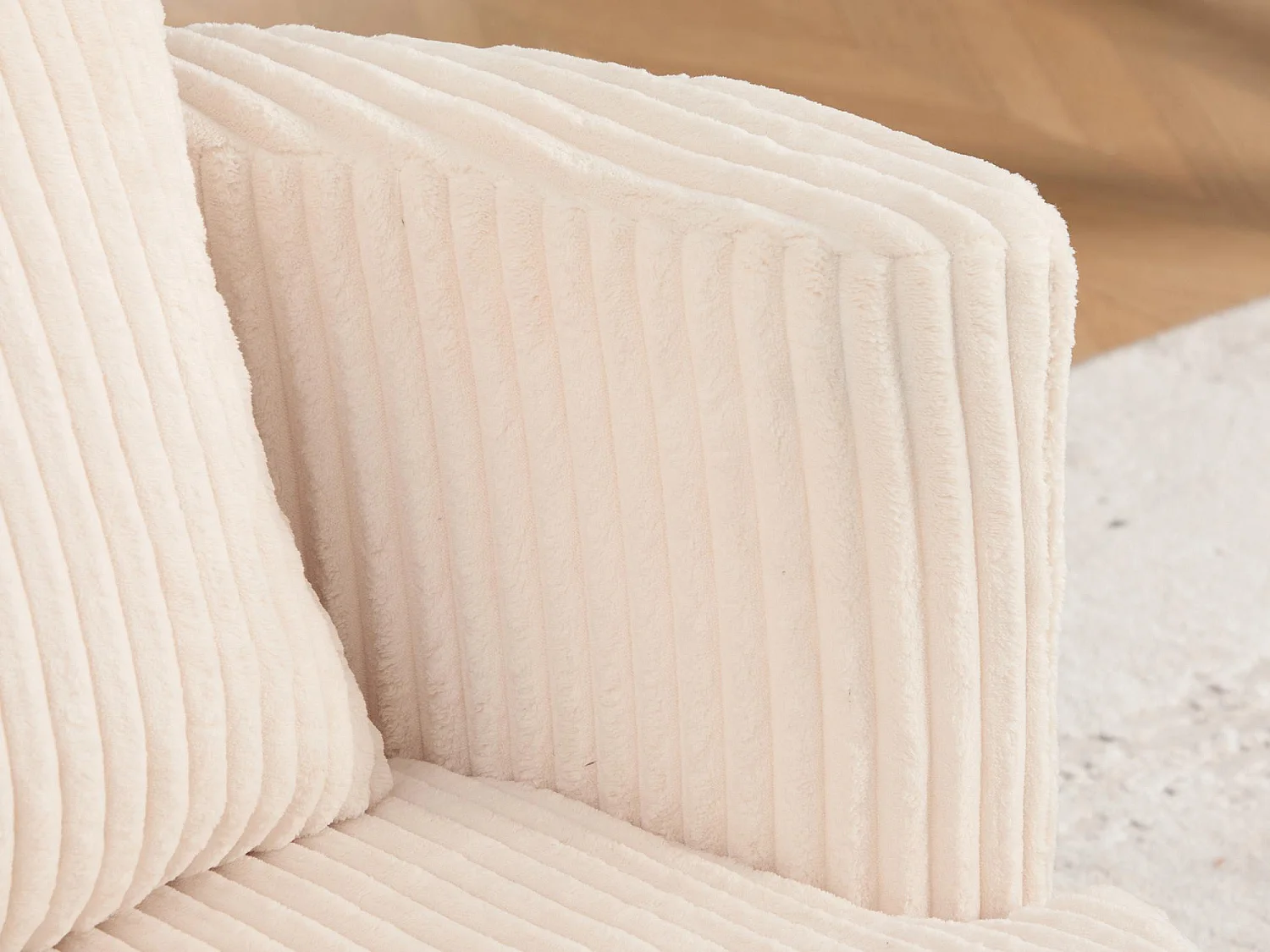 Fauteuil Pivotant 360° en Velours Côtelé - Chaise de Relaxation Ergonomique avec Rangement, Fauteuil d'Allaitement Élégant pour Salon et Chambre