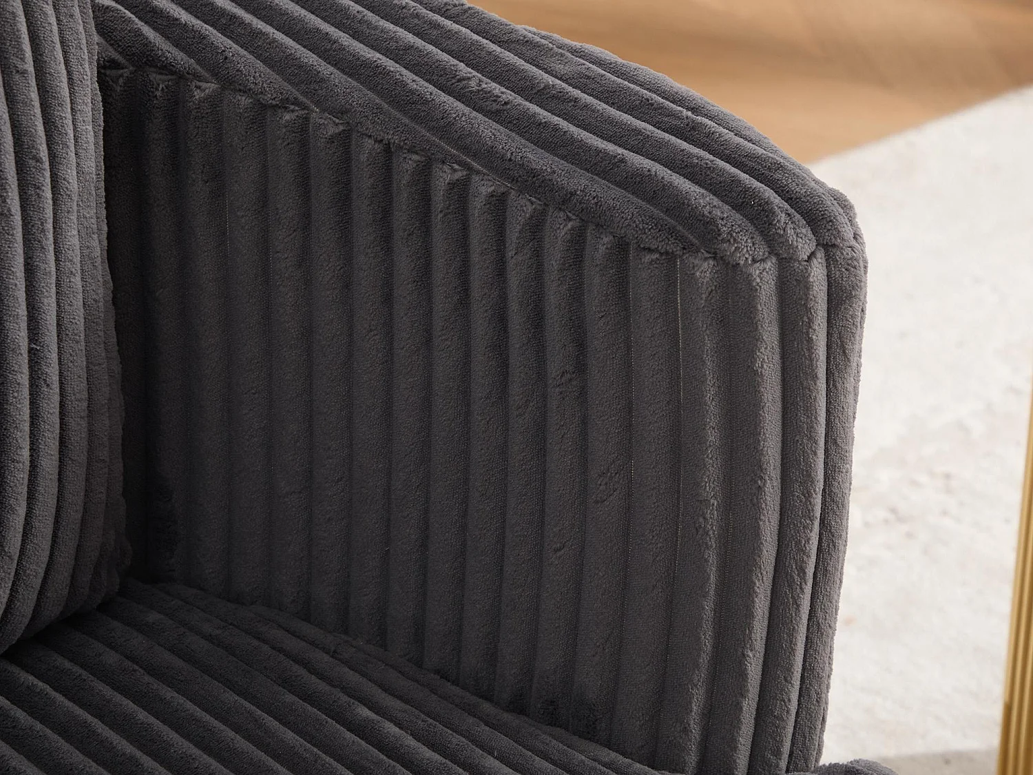 Fauteuil Pivotant 360° en Velours Côtelé - Chaise de Relaxation Ergonomique avec Rangement, Fauteuil d'Allaitement Élégant pour Salon et Chambre