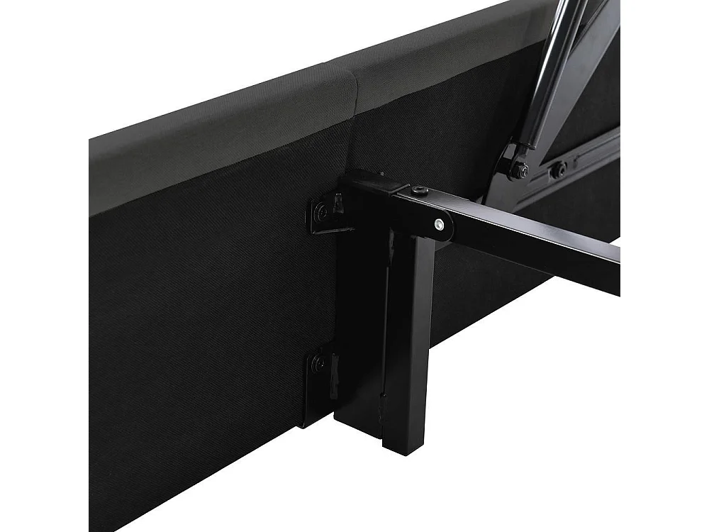 Lit double 180x200 cm, Polsterbett hydraulique, rangement spacieux sous lit, lin de qualité, design moderne et confortable, gris