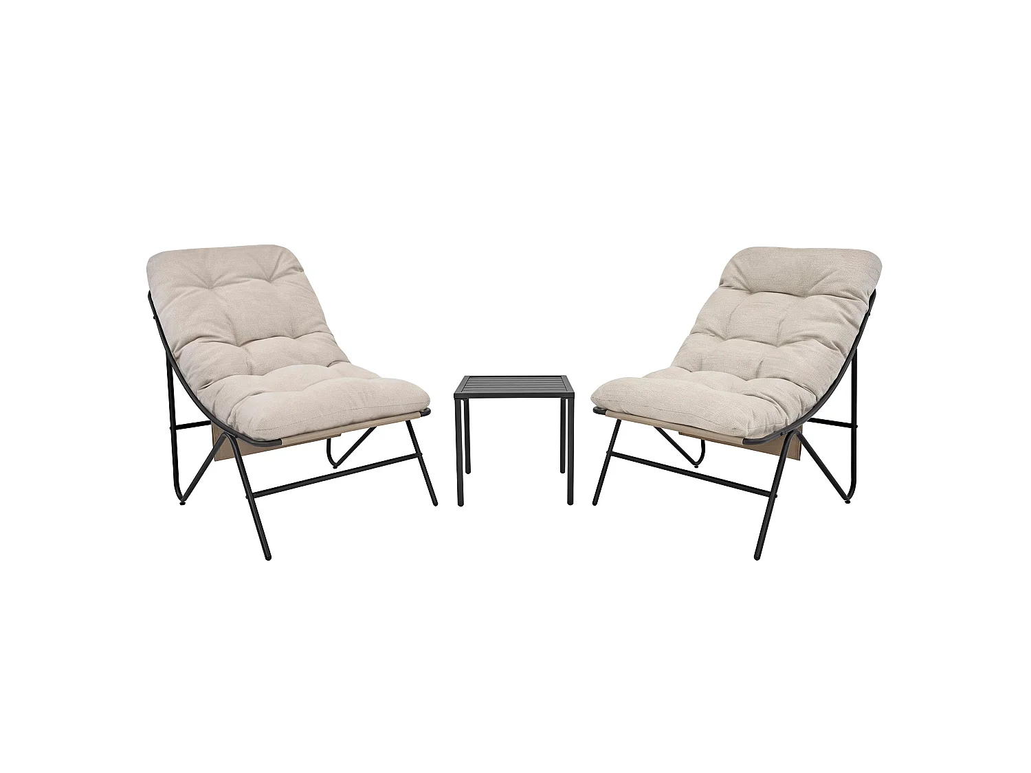 3 Piece Bistro Set - Grey & Cream