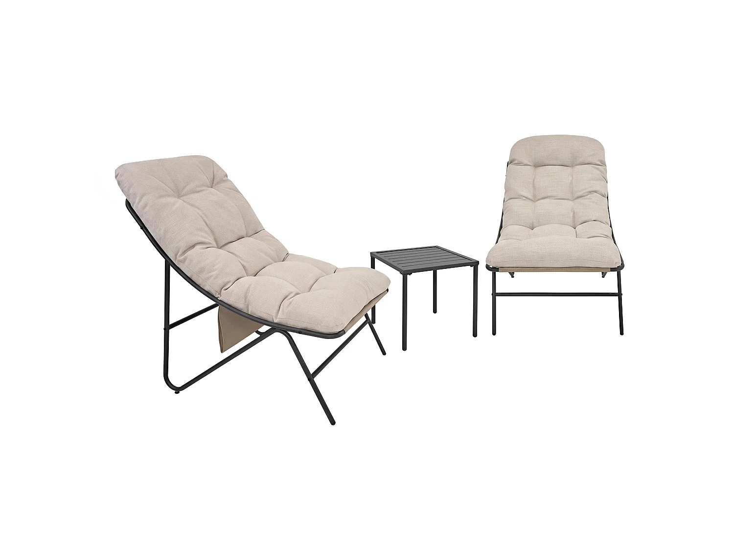 3 Piece Bistro Set - Grey & Cream