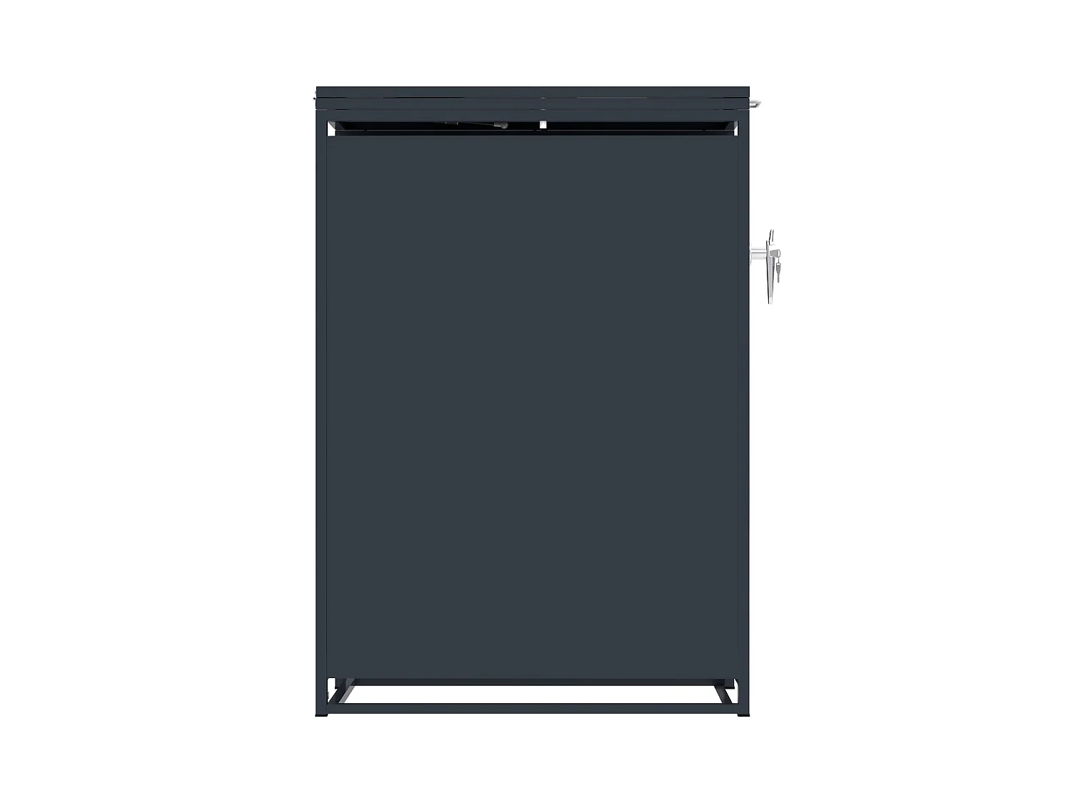 Abri Métallique Pour 1 Poubelle À Roulettes 240 L, Porte Anthracite