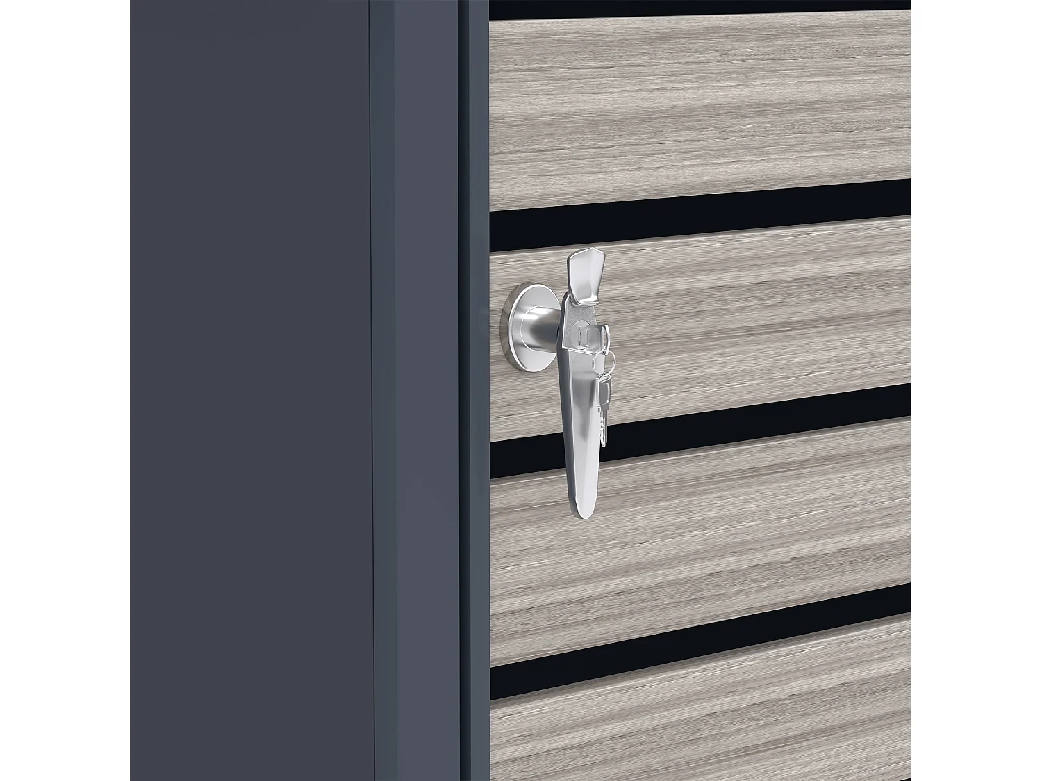 Single Wheelie Bin Metal Storage - Anthracite Grey Wood