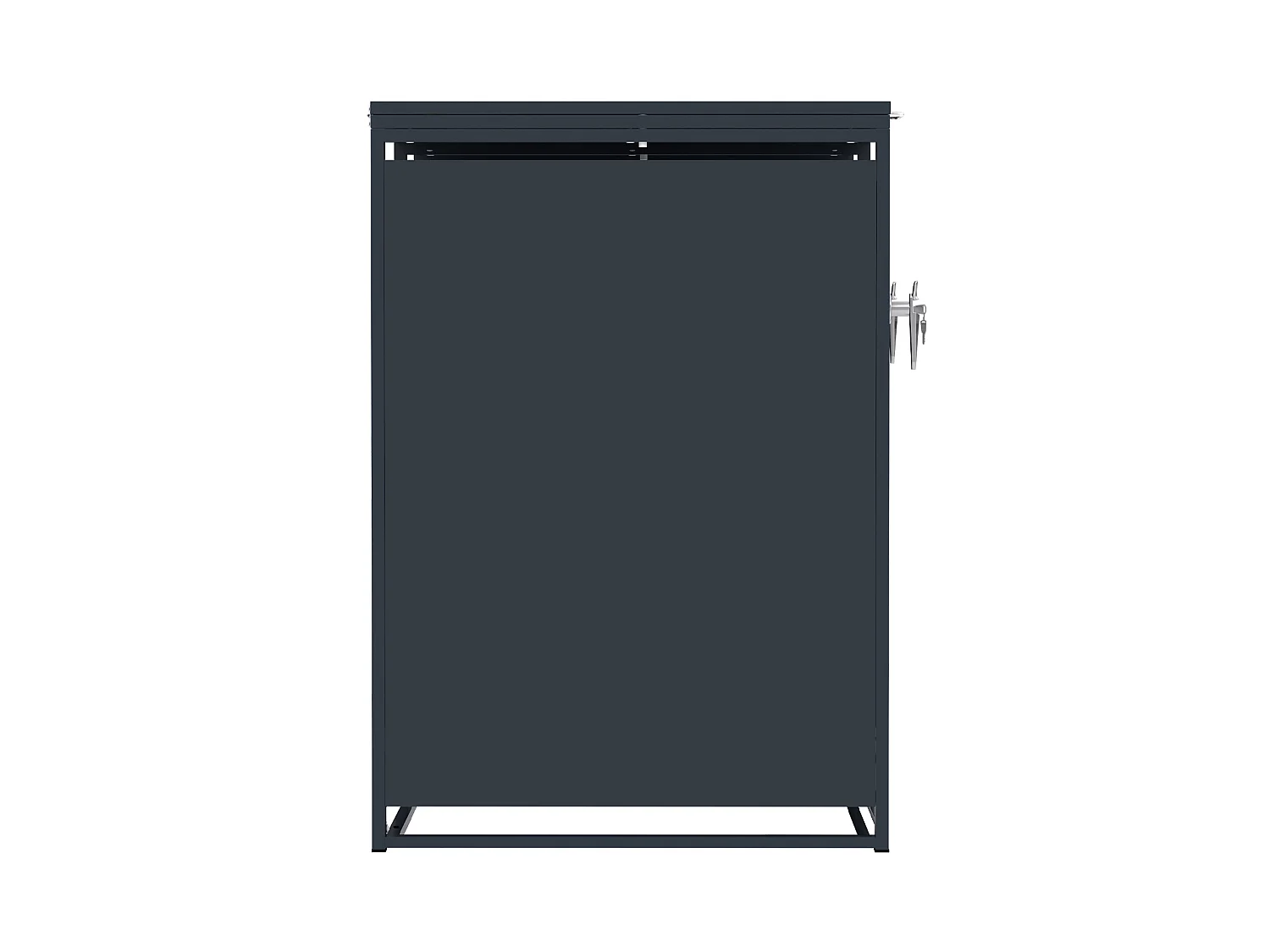 Poubelle double à roulettes en métal - Bois gris anthracite