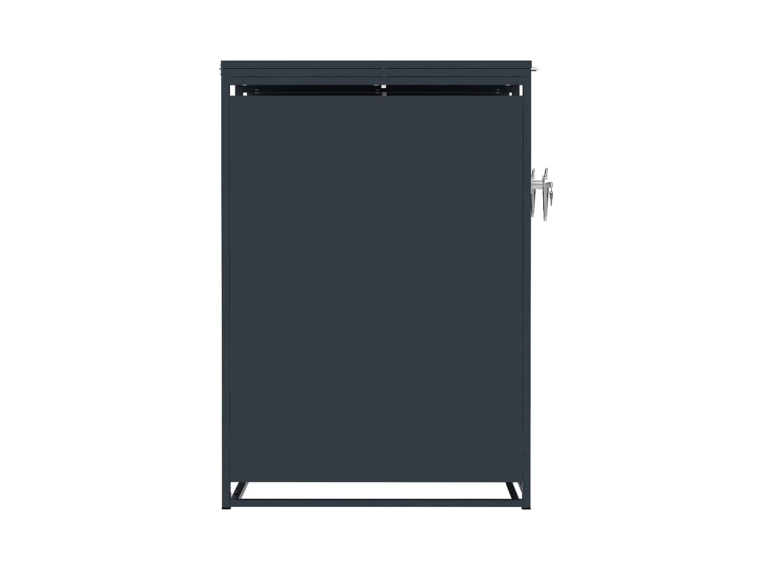 Ensemble de rangement métallique pour quatre poubelles à roulettes - Gris anthracite