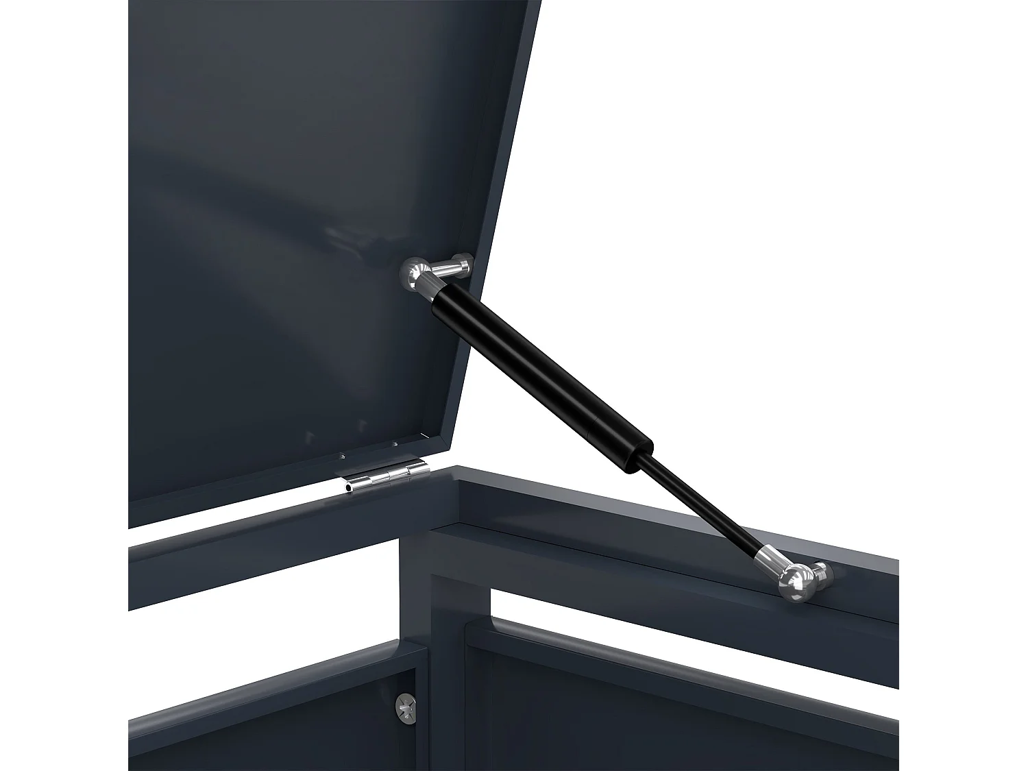 Rangement métallique pour poubelles à roulettes doubles - Anthracite et bois