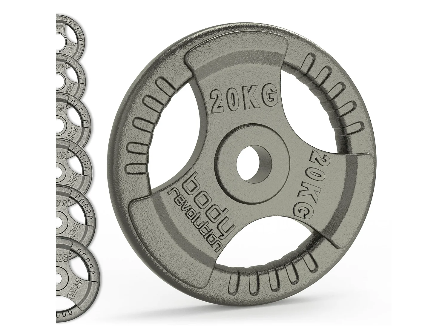 Olympic Tri Grip Cast Iron Weight Plates Pairs Sets 2 x 2.5kg