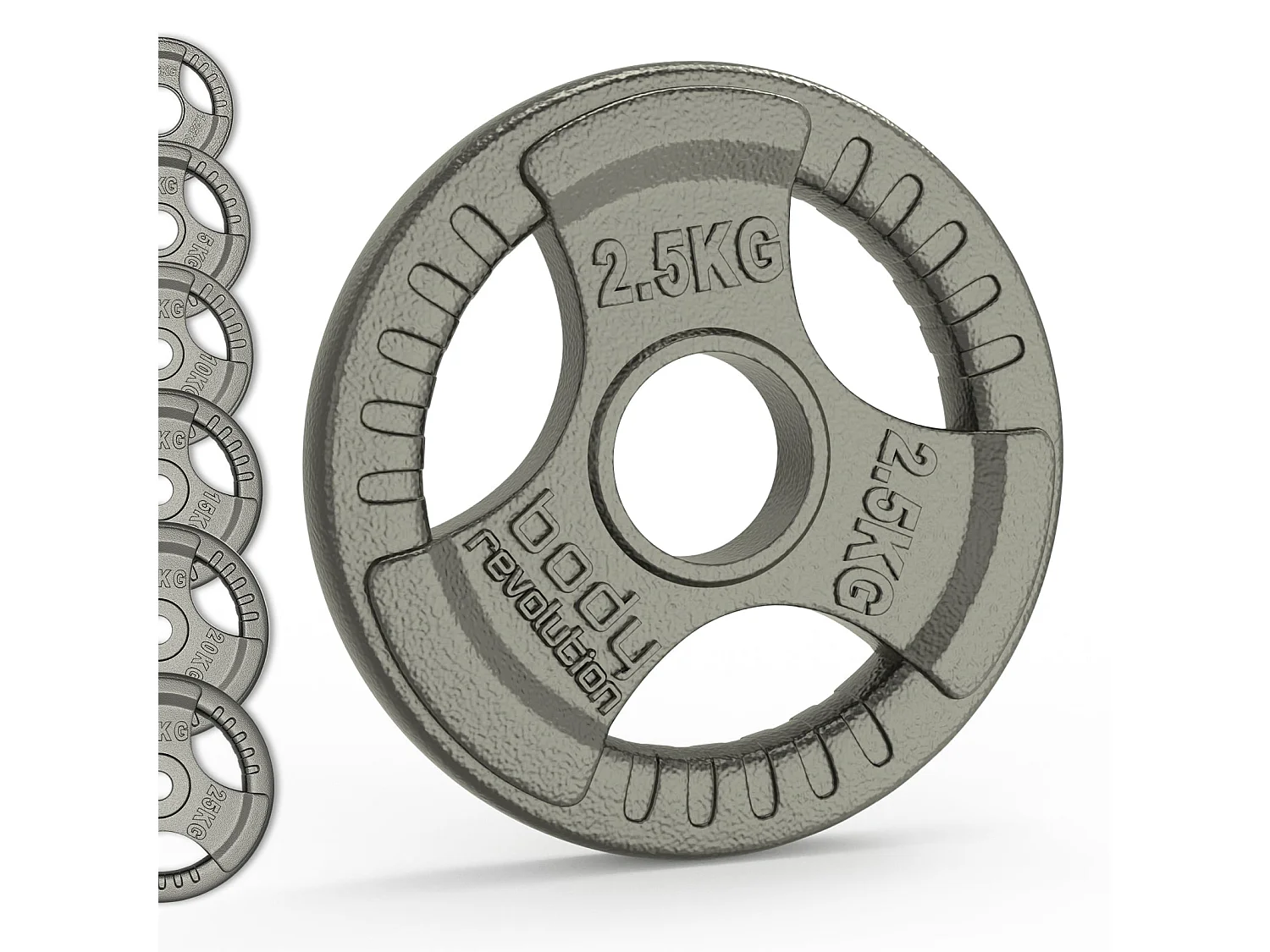 Olympic Tri Grip Cast Iron Weight Plates Pairs Sets 2 x 2.5kg