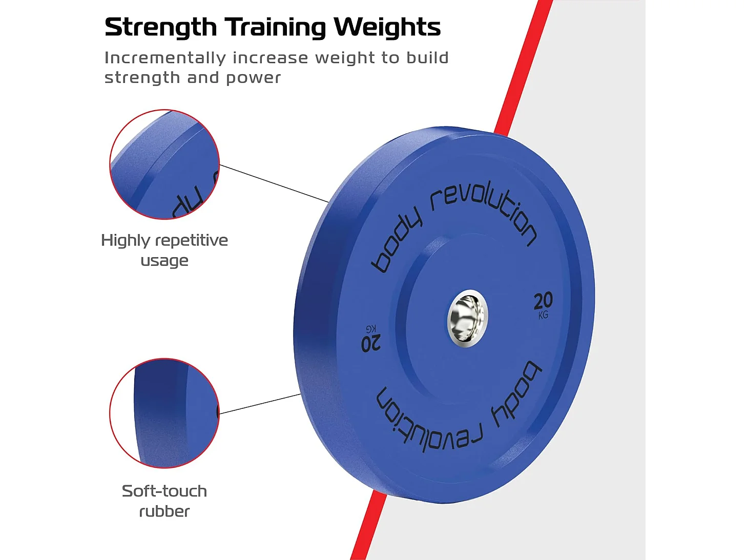 Body Revolution Olympic Bumper Plates Colour 20kg pair