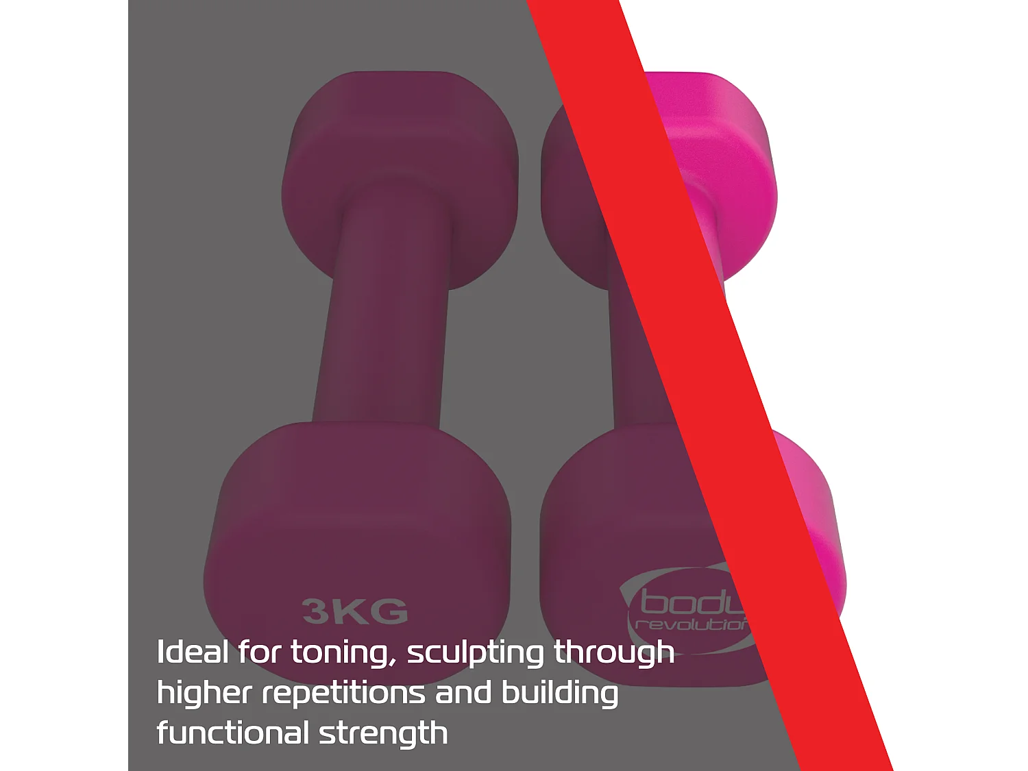 2 x 3KG Neoprene dumbbells