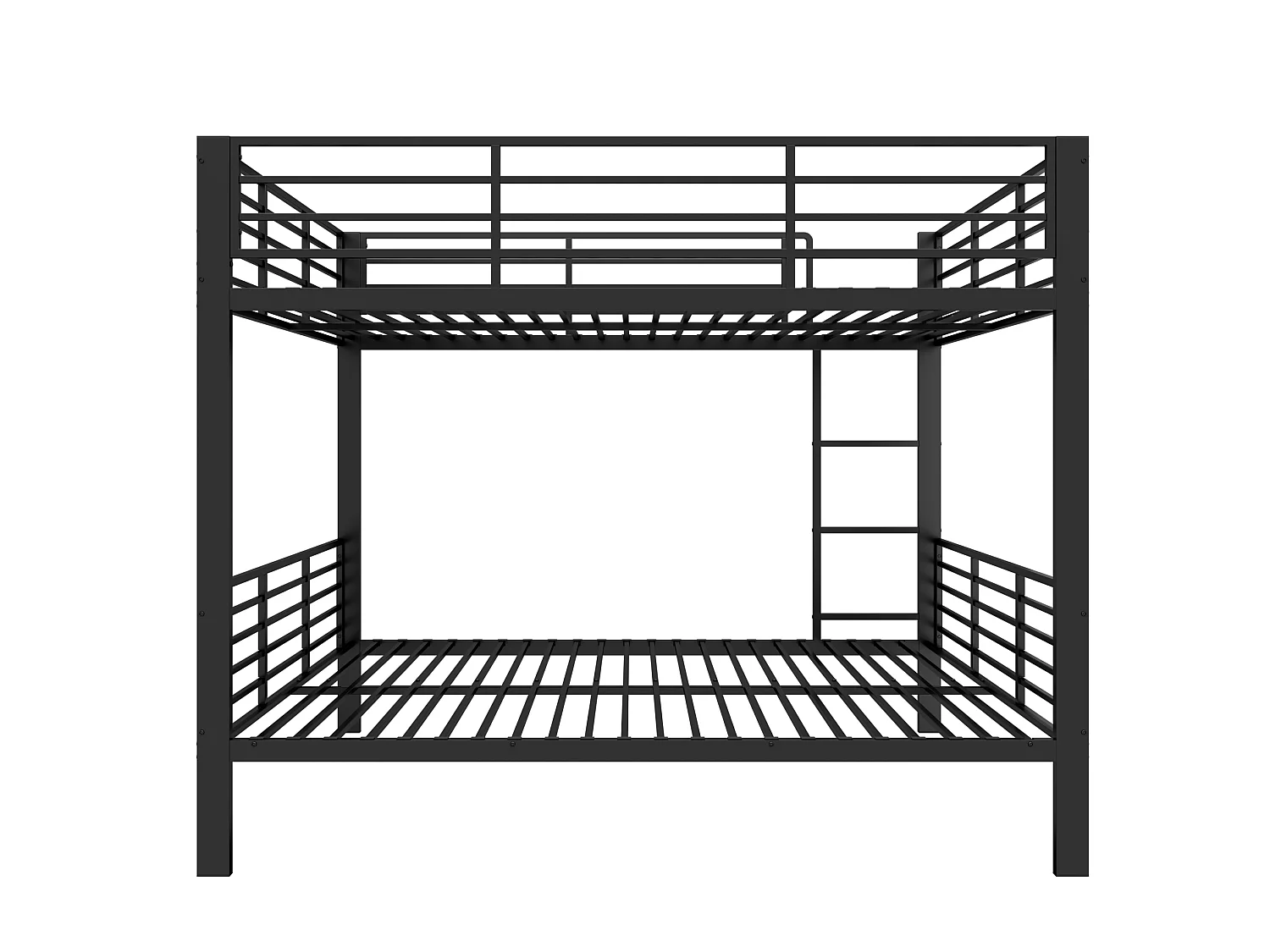Łóżko piętrowe 140 x 200 cm z czarnego metalu, cicha konstrukcja, maksymalne obciążenie 400 kg, bez materaca