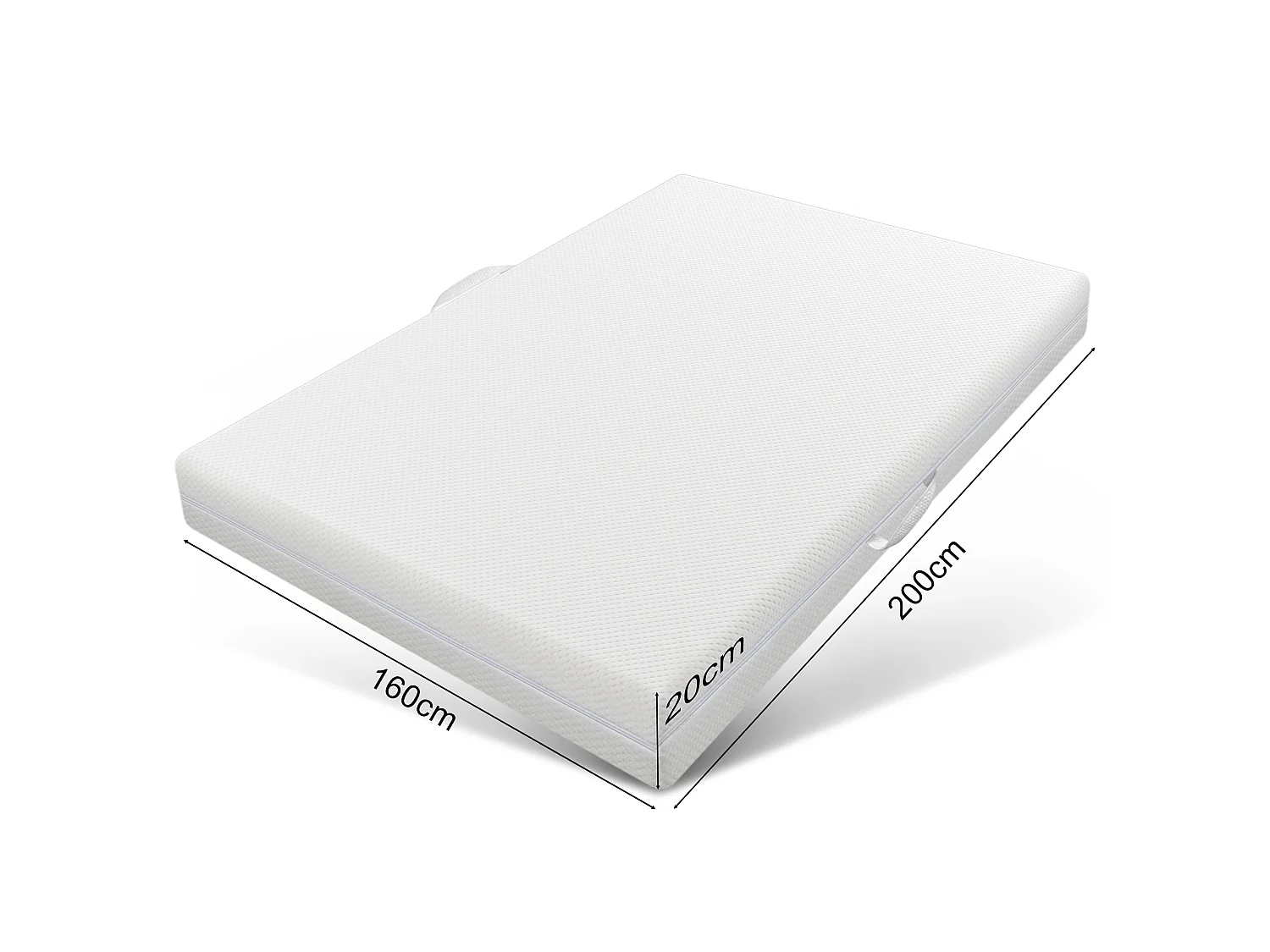 Matelas 160 x 200 cm mousse 7 zones, épaisseur 20 cm, ergonomique, respirant, confortable pour sommeil reposant