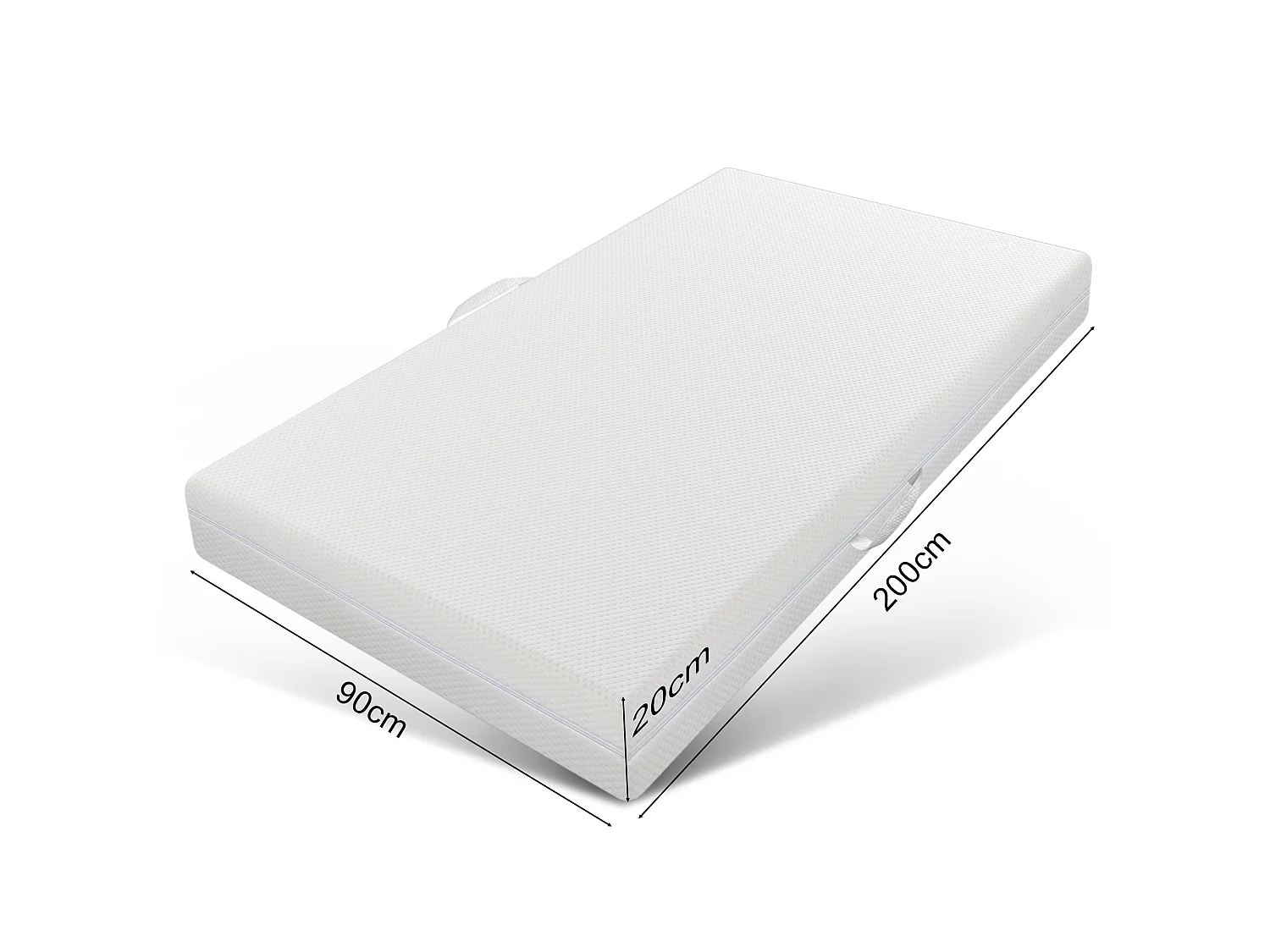 Matelas 90 x 200 cm mousse 7 zones, épaisseur 20 cm, ergonomique, respirant, confortable pour sommeil reposant
