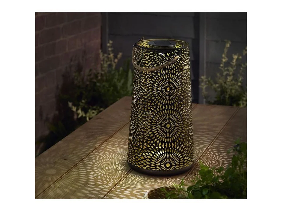 SMART GARDEN Muscat XL - Lanterne solaire décorative noire, 5 lm, LED blanc froid