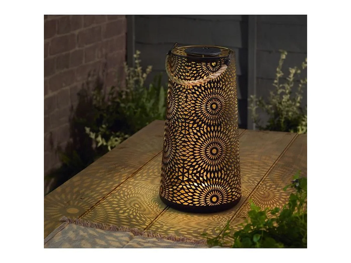 SMART GARDEN Muscat XL - Lanterne solaire décorative noire, 5 lm, LED blanc froid