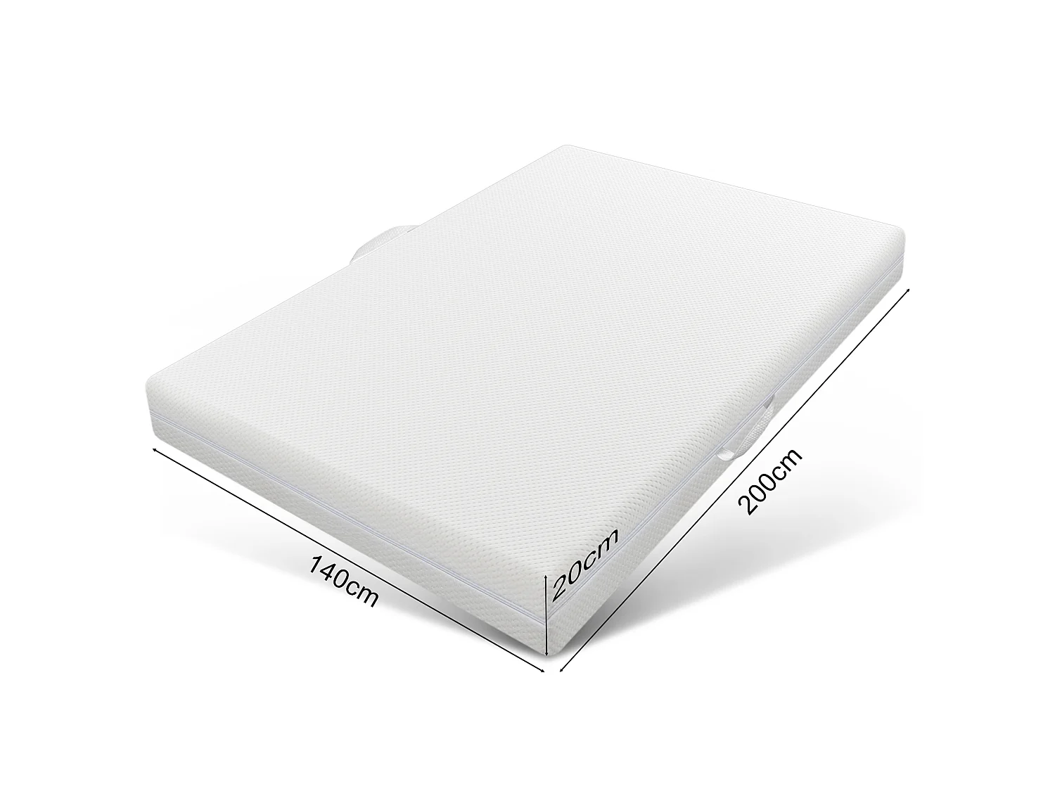 Matelas 140 x 200 cm mousse 7 zones, épaisseur 20 cm, ergonomique, respirant, confortable pour sommeil reposant