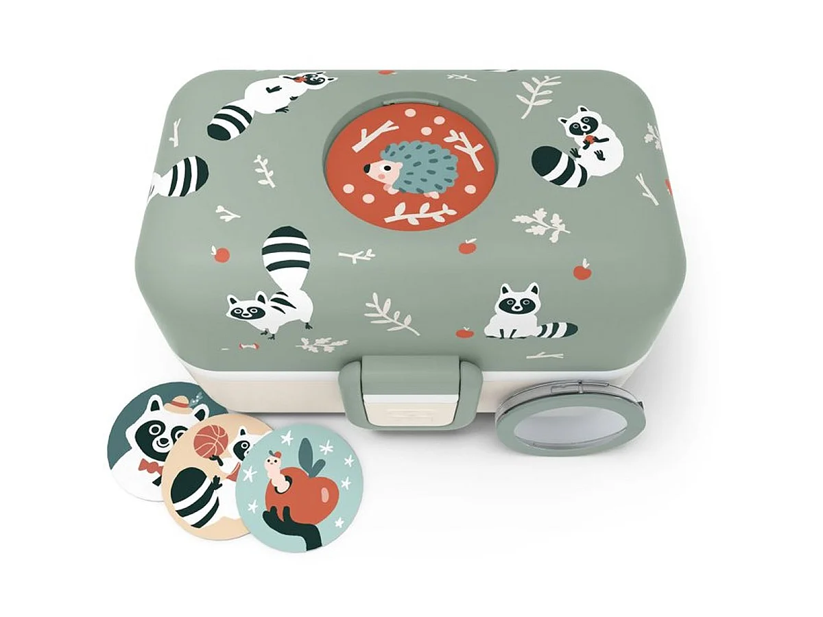 MONBENTO MB Tresor Kids Lunch Box 0,8 L - Vert Raccoon