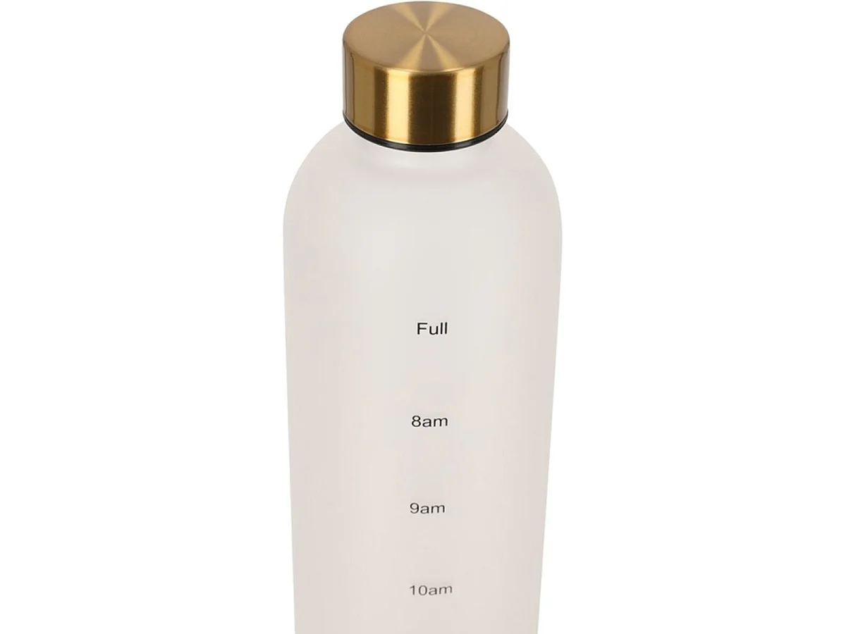 Gourde ATHLECIA Ayan 1000 ml blanche mate avec repères horaires