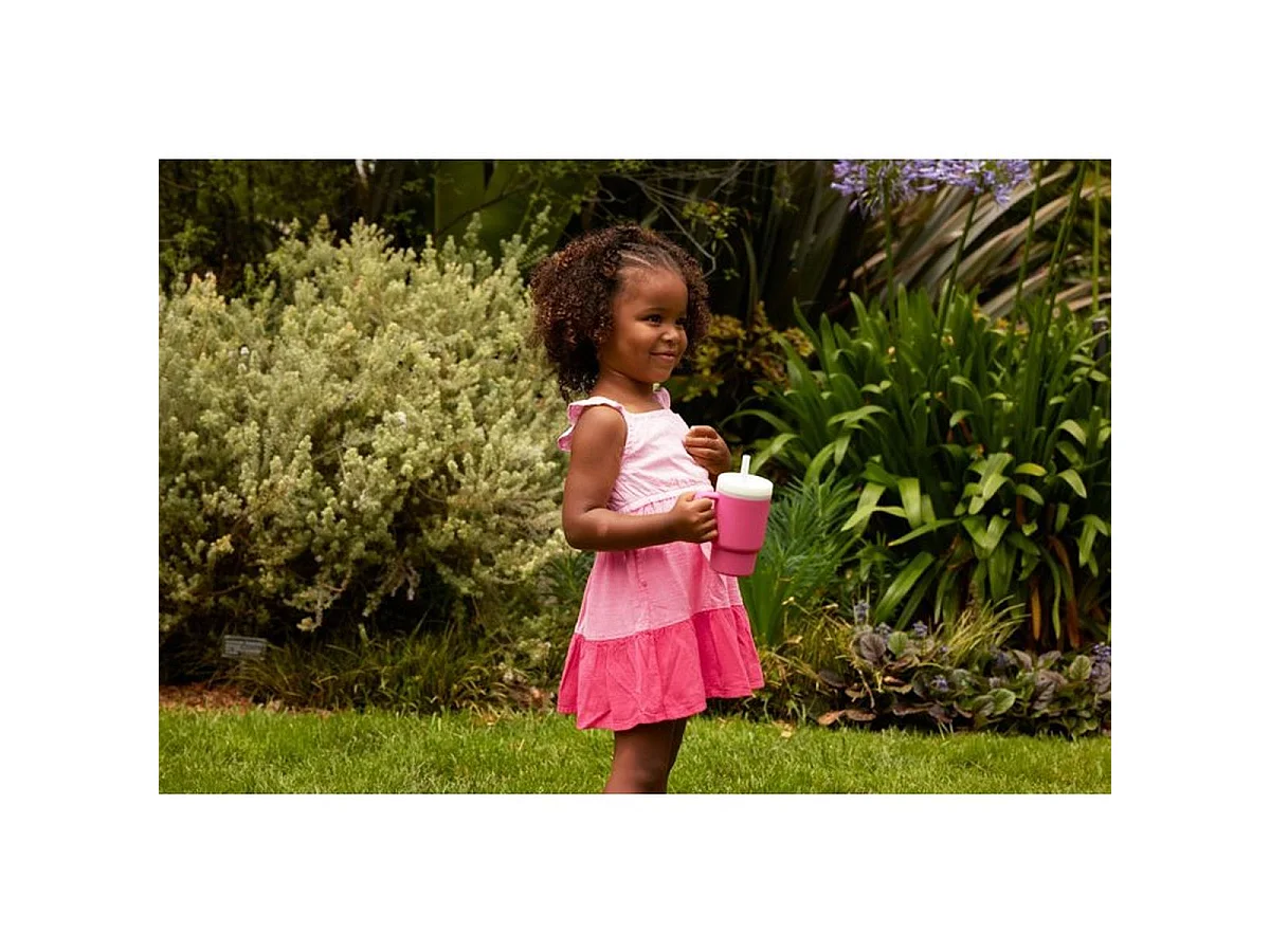 Infantino My 1st gobelet en silicone avec paille 255 ml - Bubble Gum