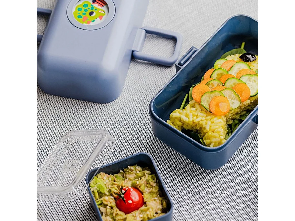 MONBENTO MB Tresor Kids Lunch Box 0.8L – Bleu Infinity, 3 Compartiments