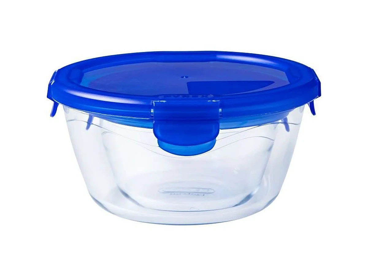 PYREX Cook & Go Lot de 3 lunch box rondes en verre borosilicate 0,7 L avec couvercles hermétiques
