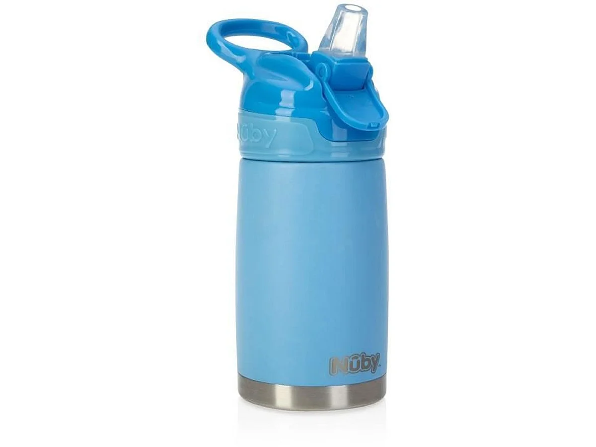 NUBY Reflex Flip-it Gourde Isotherme 300 ml - Acier inoxydable, Bleu
