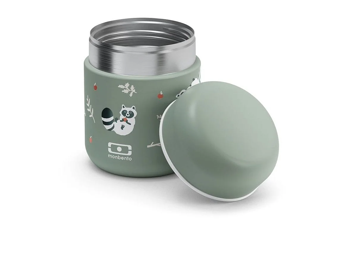 MONBENTO MB Capsule boîte repas isotherme inox 280 ml - Vert Raccoon