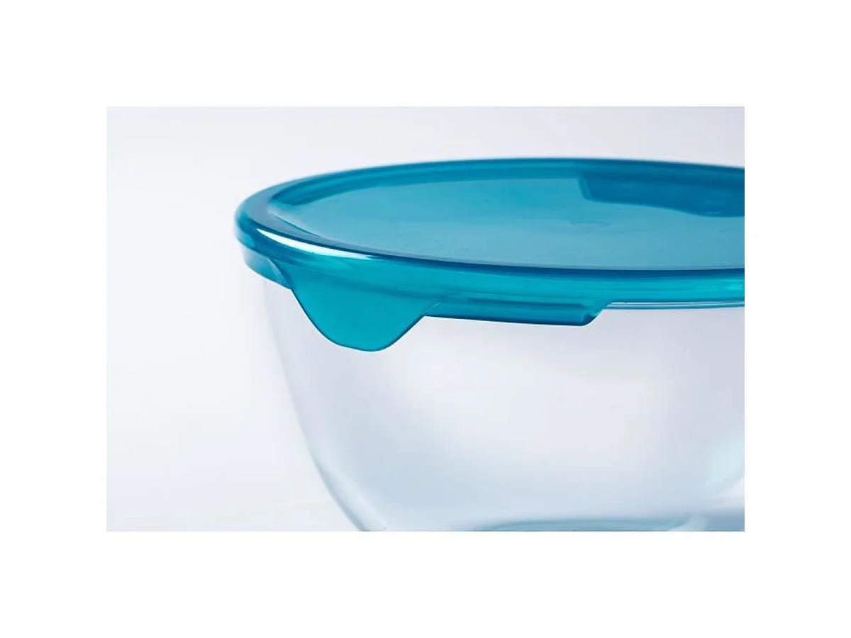 PYREX Lot de 5 jattes en verre borosilicate avec couvercles - 2×0,5L, 1×1L, 2×2L