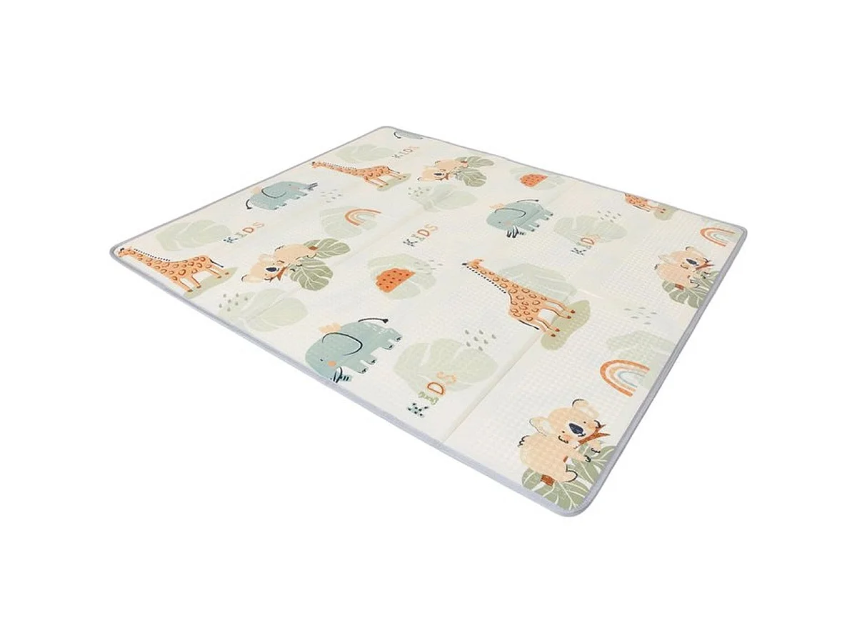 TINEO Omkeerbare Speelmat 150 x 180 cm - Dieren & Autobaan