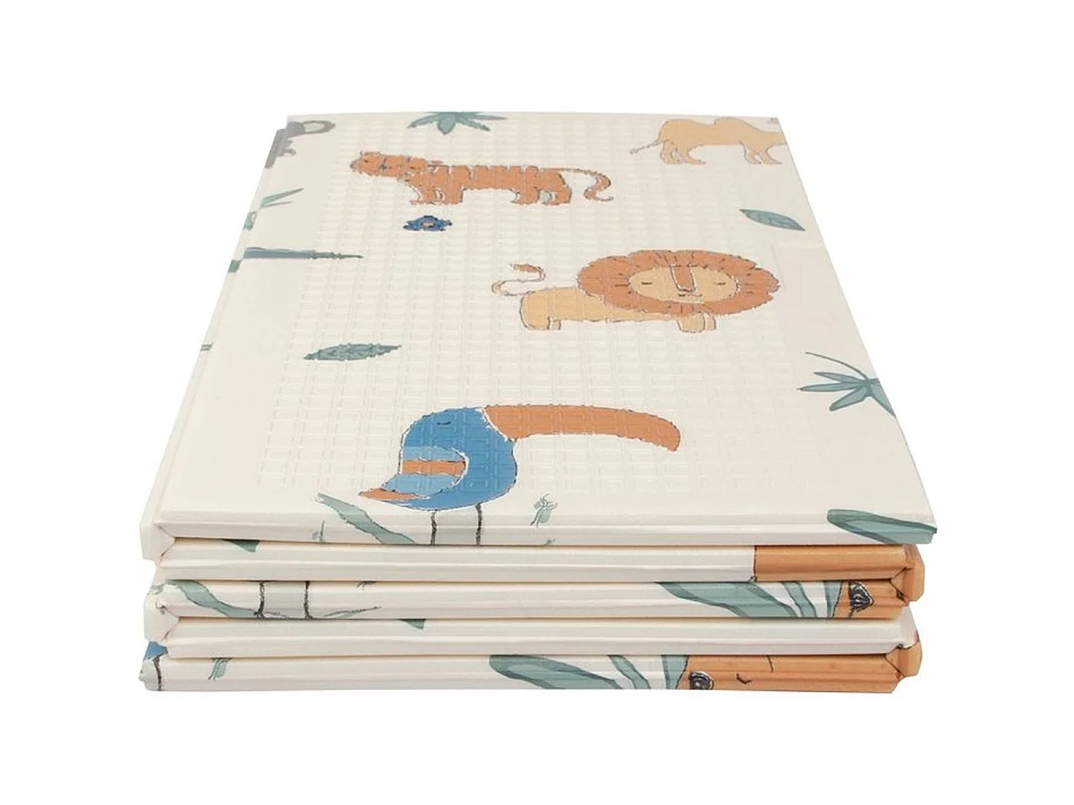 Nuby Omkeerbare Gewatteerde Speelmat 200 x 150 cm - Safari/Neutraal