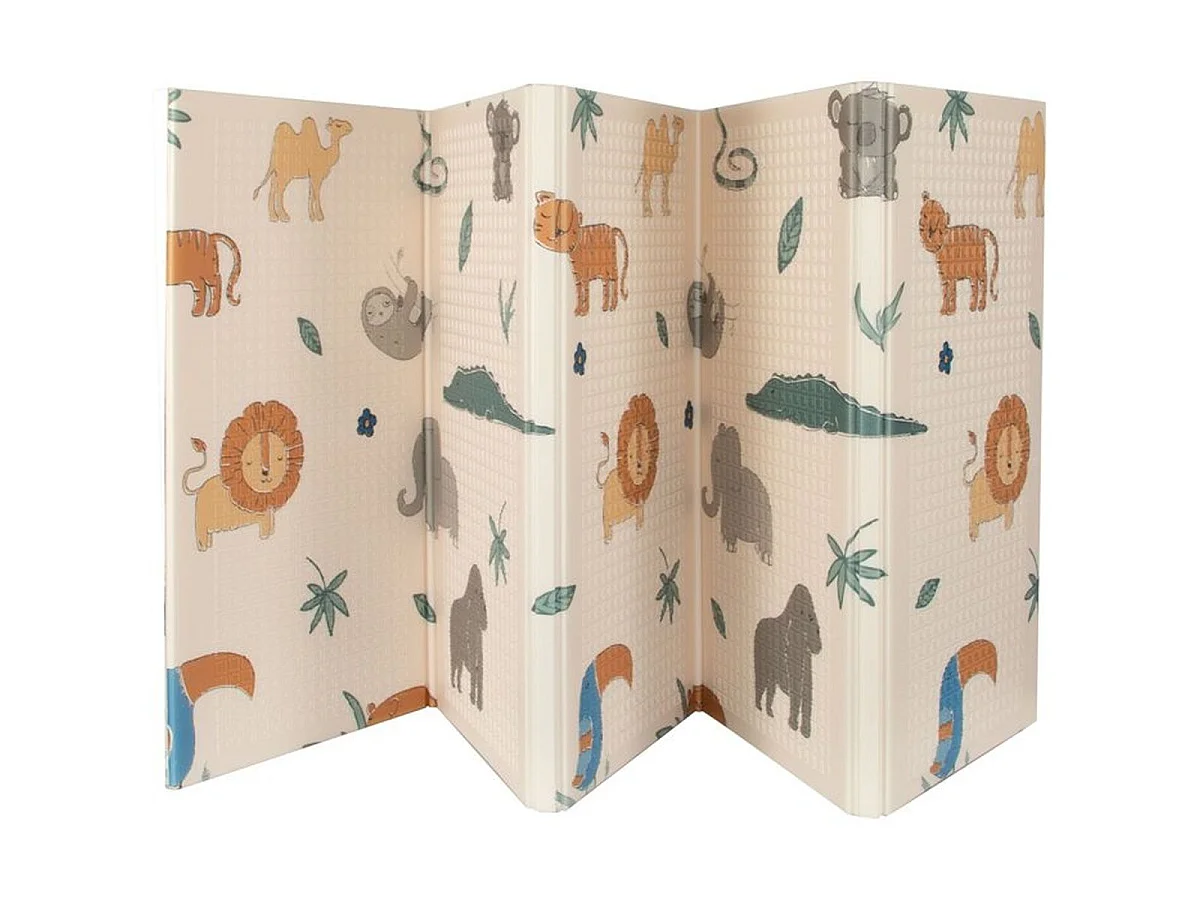 Nuby Omkeerbare Gewatteerde Speelmat 200 x 150 cm - Safari/Neutraal
