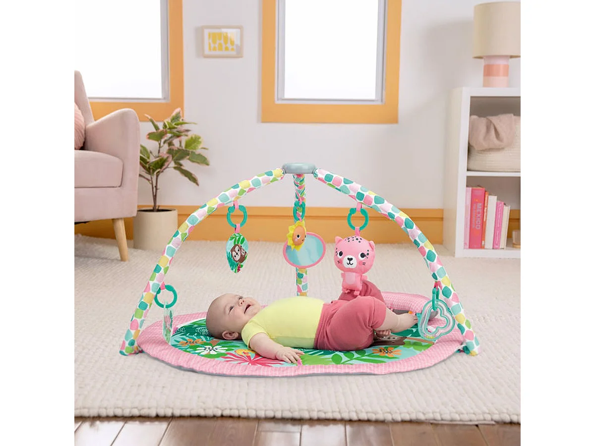 Bright Starts Pop 'N Wiggle - Tapis d'éveil pliable Rosy Rainforest