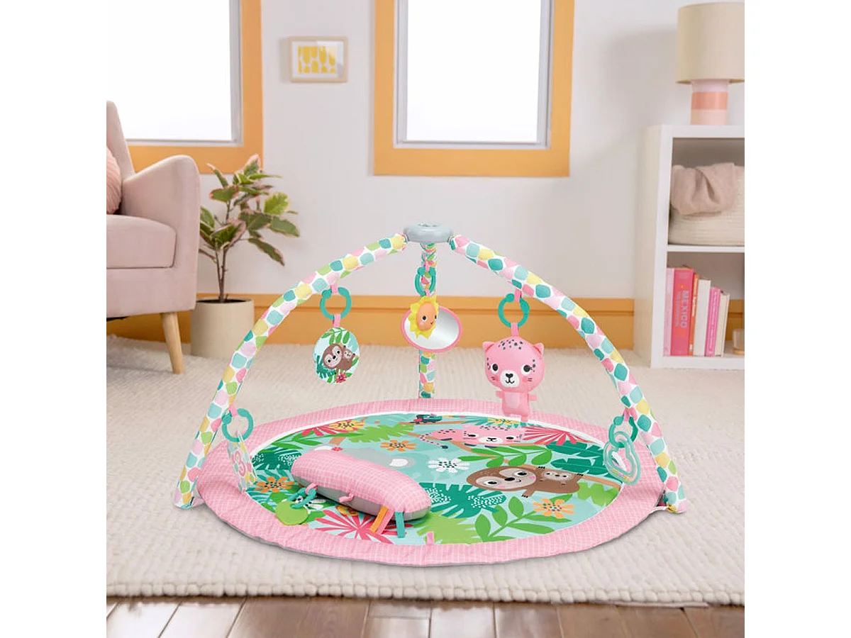 Bright Starts Pop 'N Wiggle - Tapis d'éveil pliable Rosy Rainforest