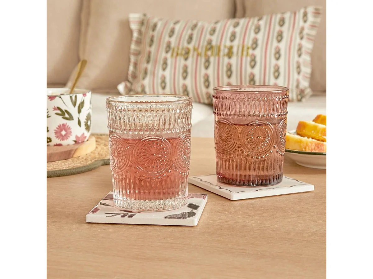 Lot de 6 Verres Bas "Ina" 30cl Rose