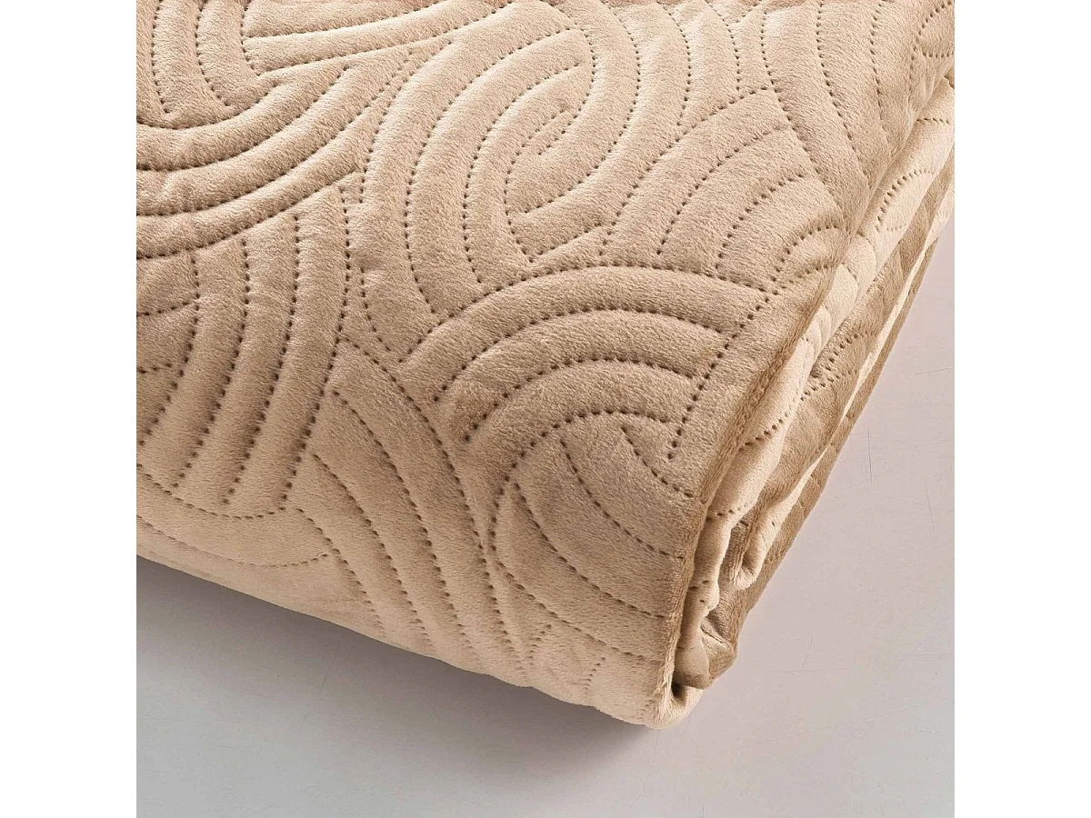 Couvre-Lit & 2 Housses de Coussin "Solange" 240x260cm Beige Lin