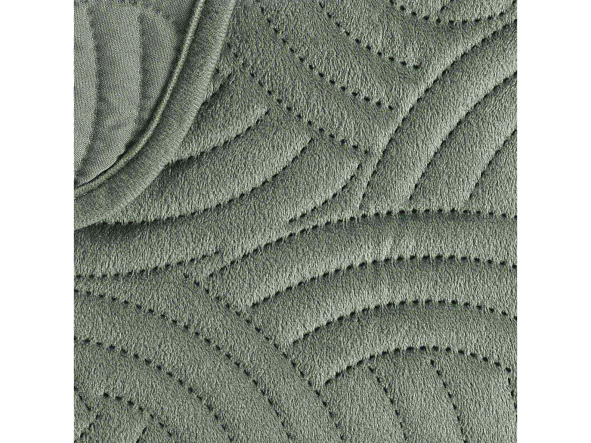 Couvre-Lit & 2 Housses de Coussin "Solange" 240x260cm Vert Cèdre