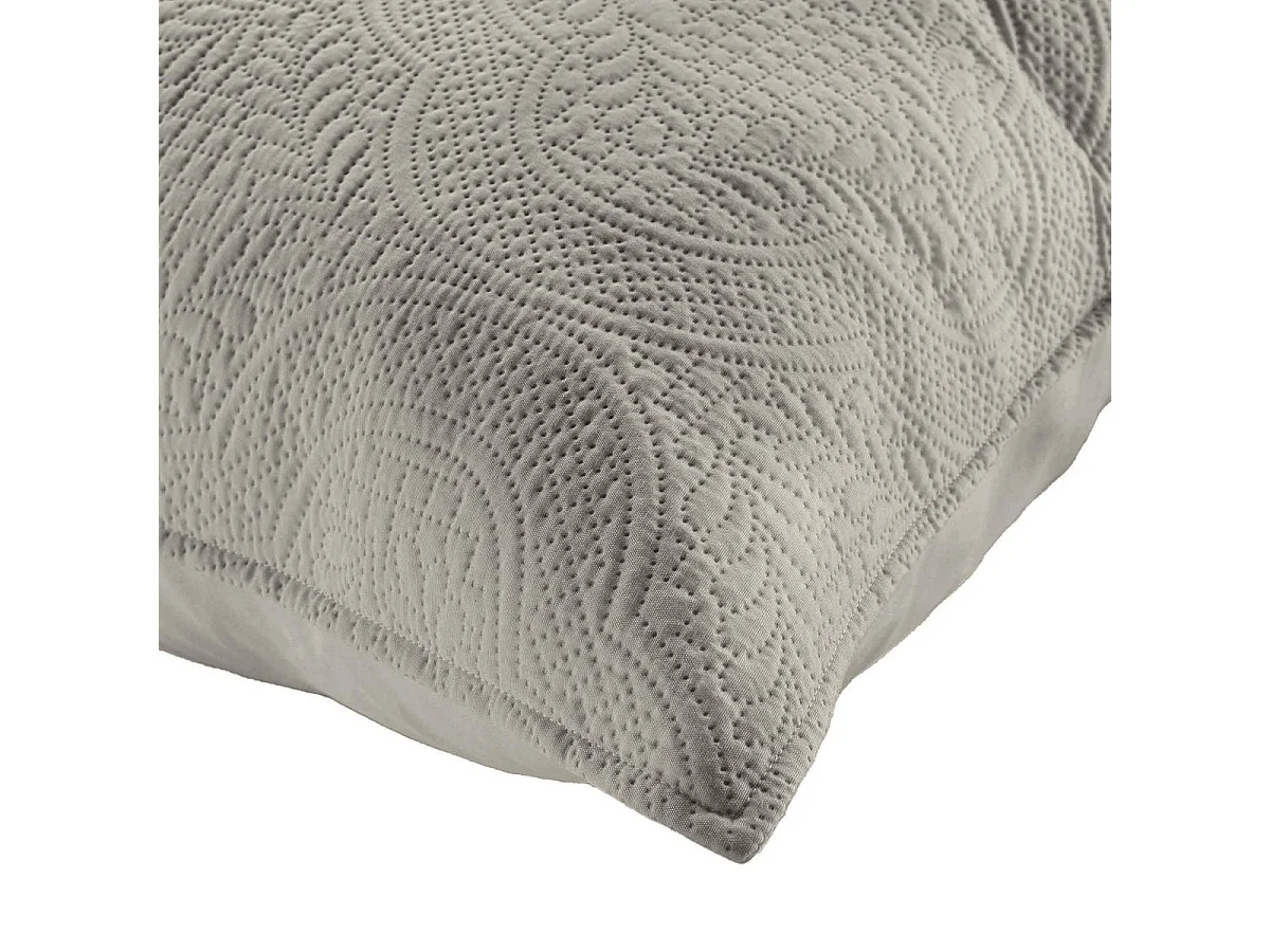 Couvre-Lit & 2 Housses de Coussin "Romane" 240x260cm Gris