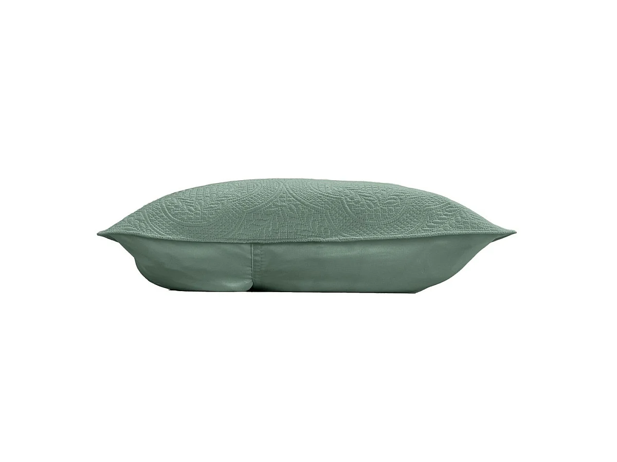 Couvre-Lit & 2 Housses de Coussin "Romane" 240x260cm Vert Cèdre