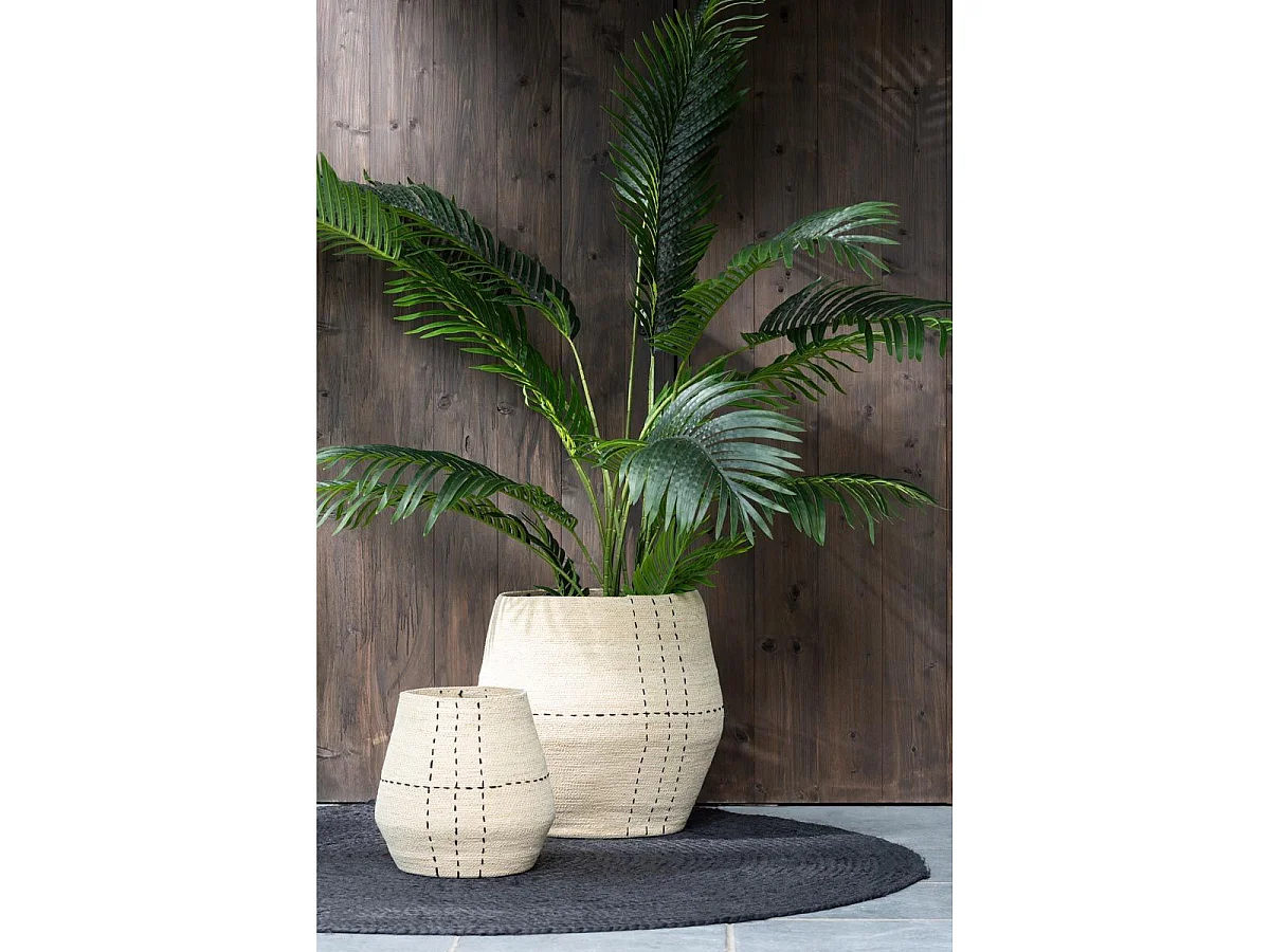Lot de 2 Paniers Design "Pointillés" 46cm Naturel