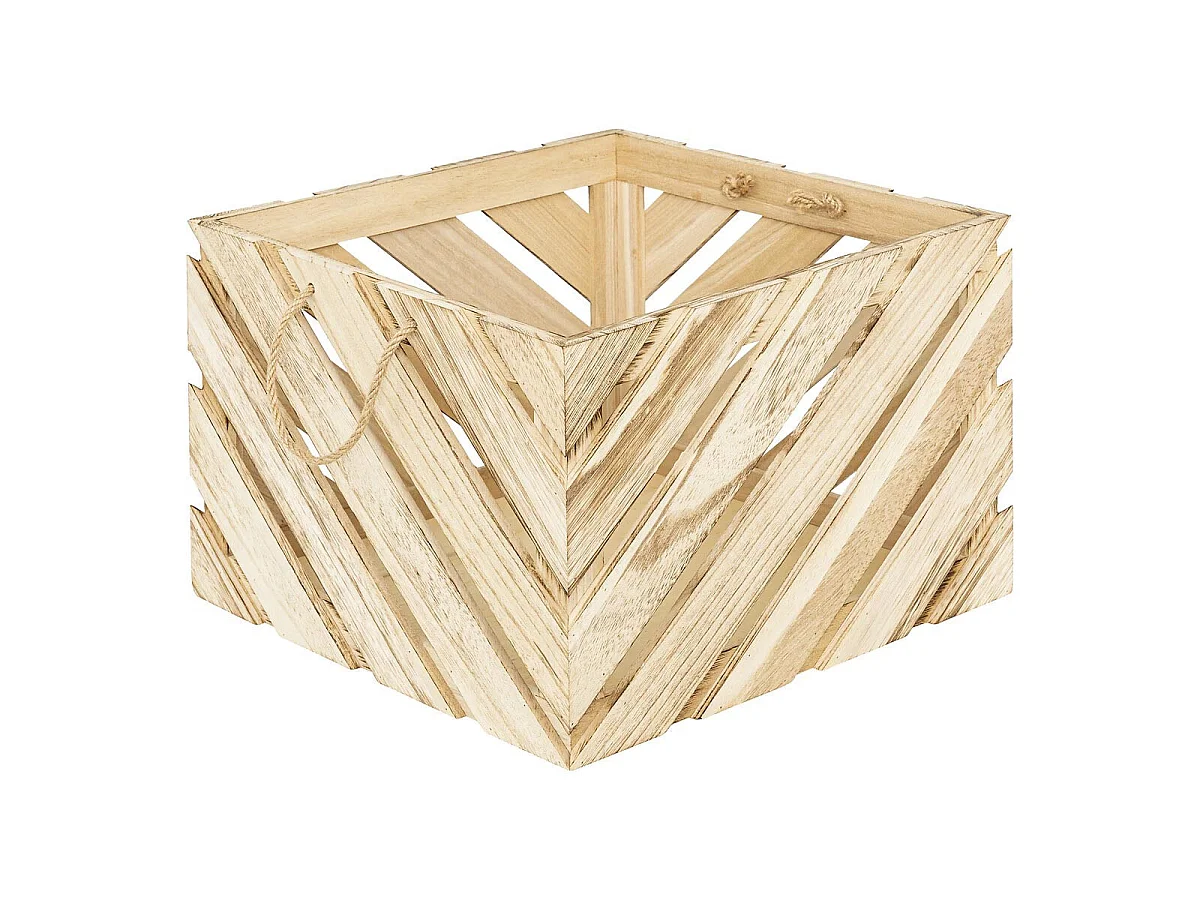 Lot de 2 Caisses en Bois "Sulei" 37cm Naturel