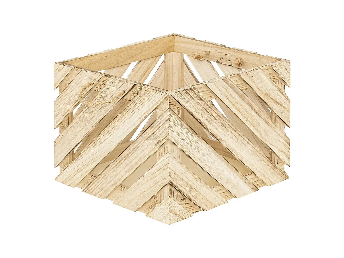 Lot de 2 Caisses en Bois "Sulei" 37cm Naturel