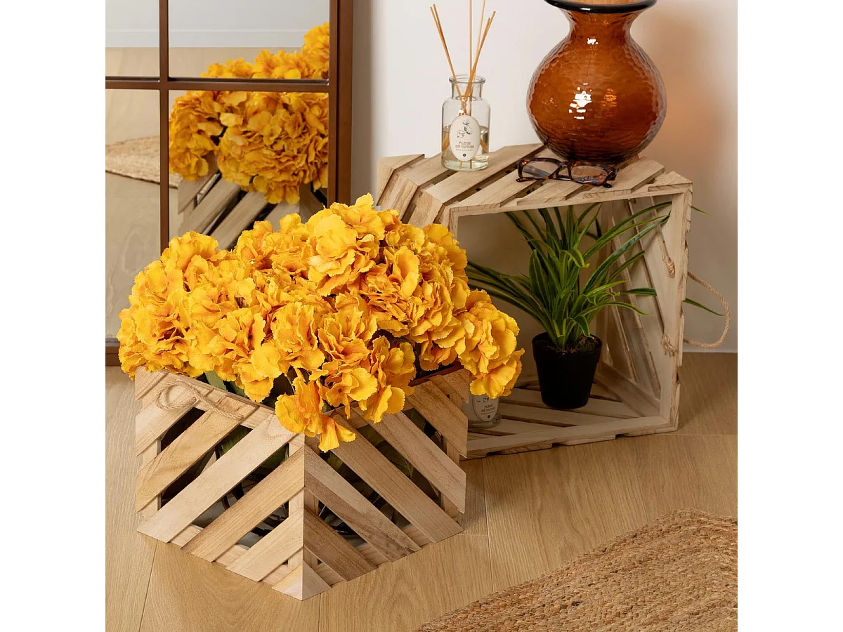 Lot de 2 Caisses en Bois "Sulei" 37cm Naturel